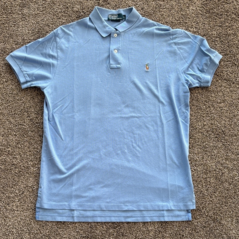 NWOT Polo by Ralph Lauren Light Blue Cotton Polo Shirt Mens Large